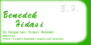 benedek hidasi business card